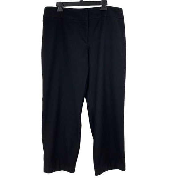 Women’s Black Merona Pants Size 16W 0221 Stretch Tapered Crop Career - Picture 1 of 6